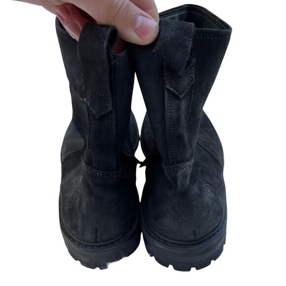 Allen Edmonds Black Suede Leather Lug Sole Side Zip Boots Size 9.5D - Picture 5 of 8